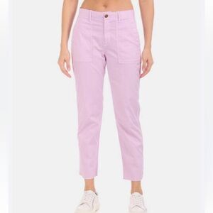Pastel Pink Pale Lilac Lavender Purple Straight High Rise Khaki Pants